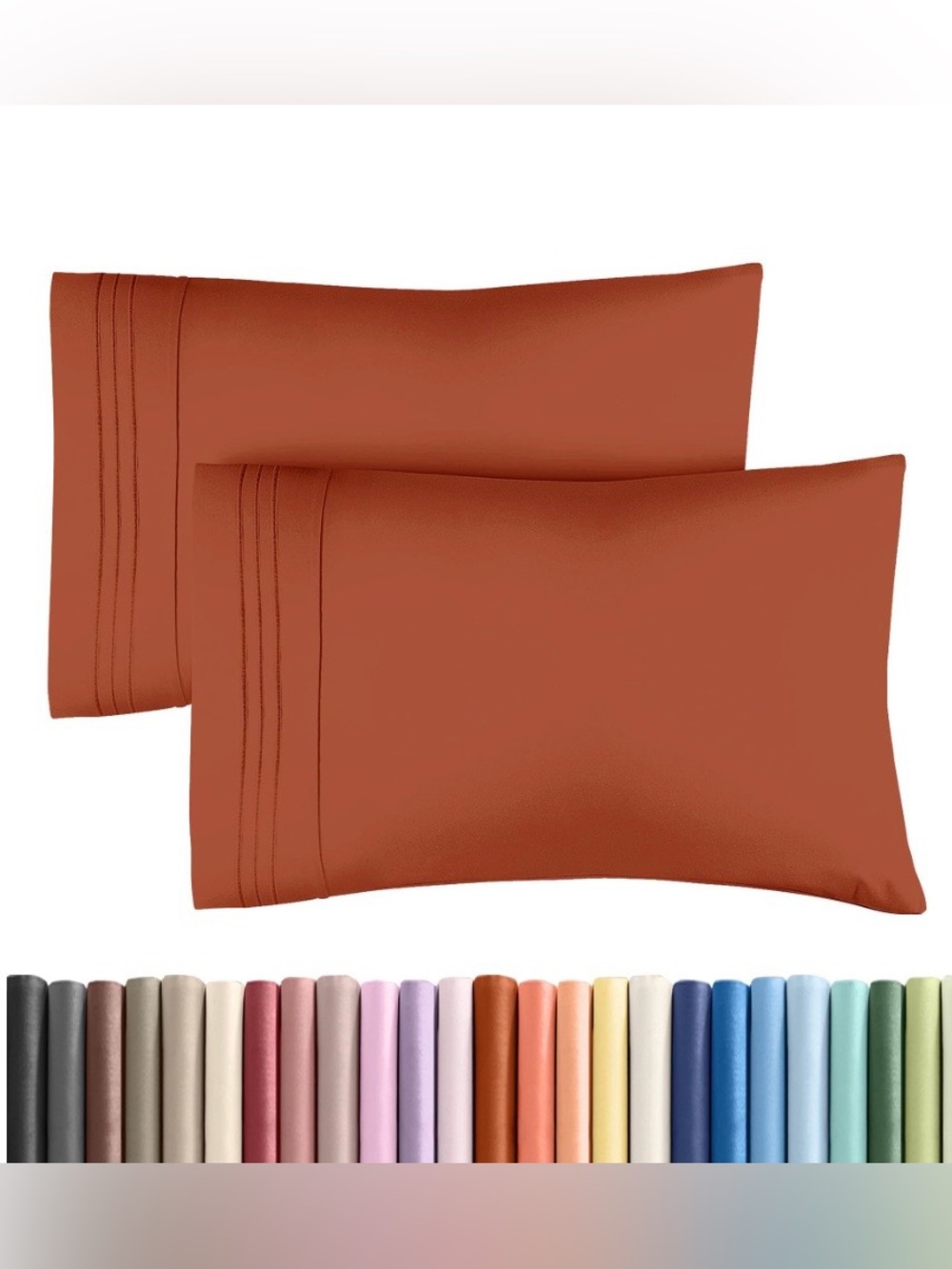 Hotel Quality Standard Pillowcases 100% Microfiber (2-pack) TERRACOTTA
